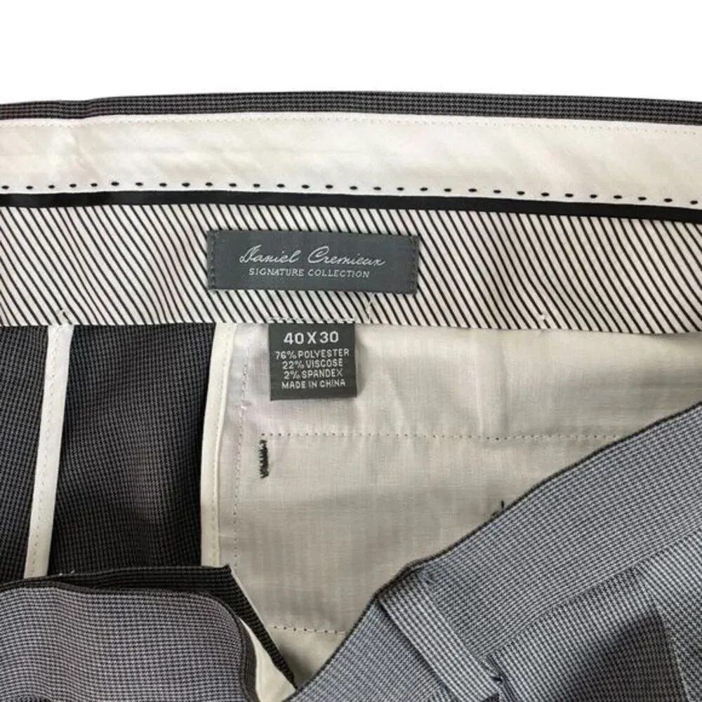 NEW Daniel Cremieux Mens Signature‎ Straight Pleated Dress Pants 40x30 Gray $75